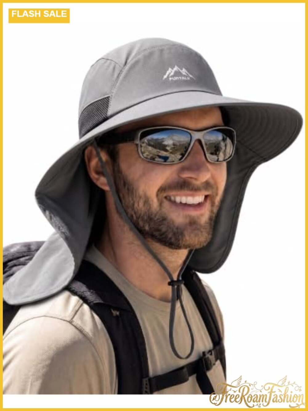 FURTALK Sun Hat Neck Flap UPF Protection Fishing Hiking Wide Brim